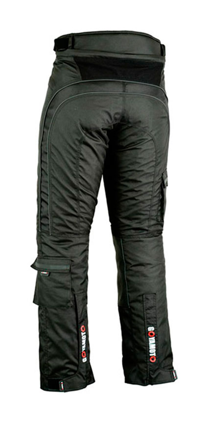 PANTALÓN DE MOTO EN CORDURA TEXTIL Y CUERO CON PROTECCIONES