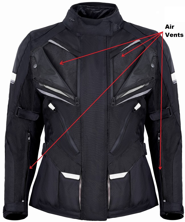 CHAQUETA DE MOTO 3/4 EN CORDURA CON PROTECCIONES C.E., IMPERMEABLE