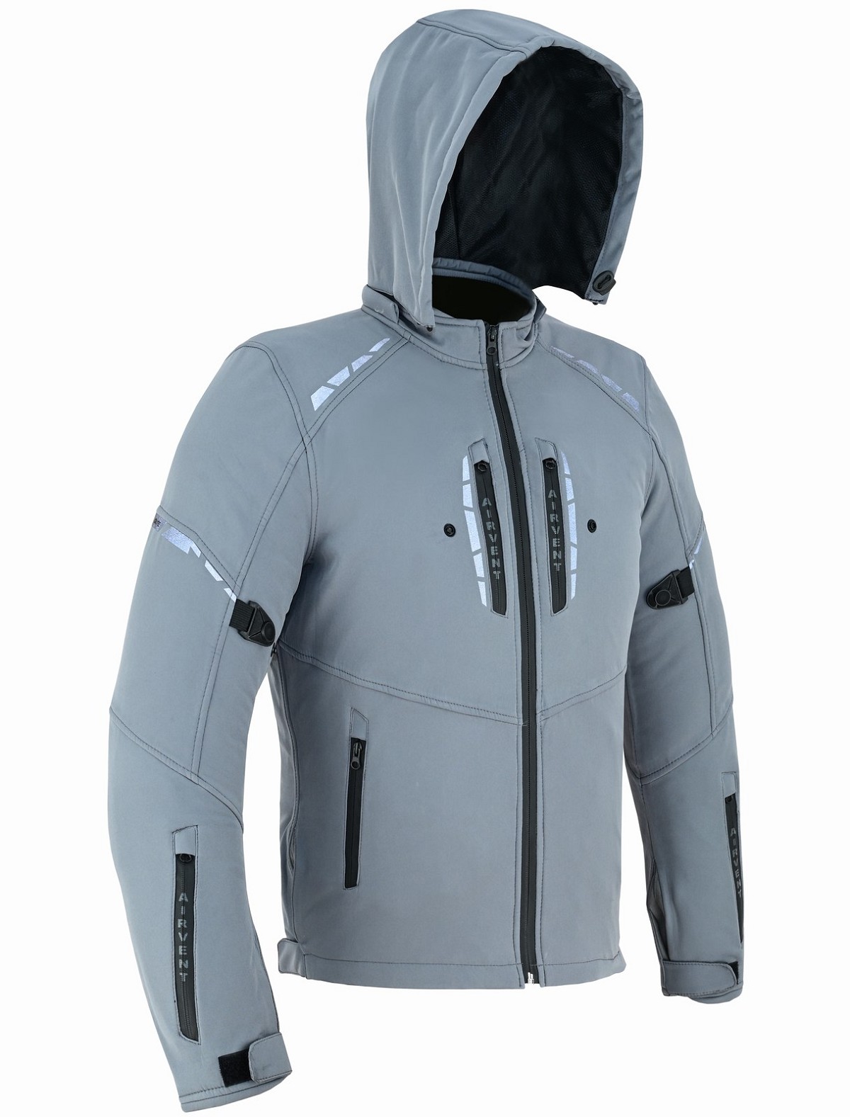 CHAQUETA DE MOTO UNISEX EN TEJIDO SOFTSHELL, NEOPRENO IMPERMEABLE, TÉRMICO Y PROTECTORES C.E.