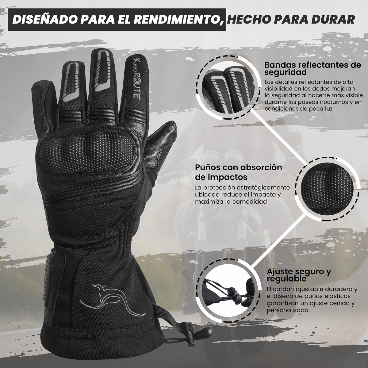 GUANTES DE MOTO INVERNALES DE PUÑO LARGO CON MEMBRANA IMPERMEABLE Y TÉRMICOS. GUANTES DE MOTO INVERNALES DE PUÑO LARGO CON MEMBRANA IMPERMEABLE Y TÉRMICOS.