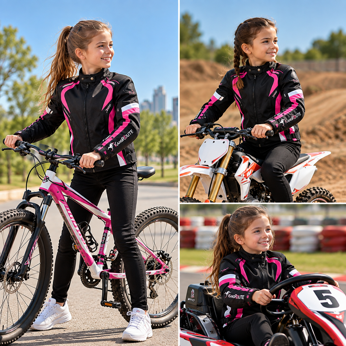 CHAQUETA DE CORDURA CON PROTECCIONES CE, 3/4 INFANTIL CHAQUETA DE CORDURA CON PROTECCIONES CE, 3/4 INFANTIL