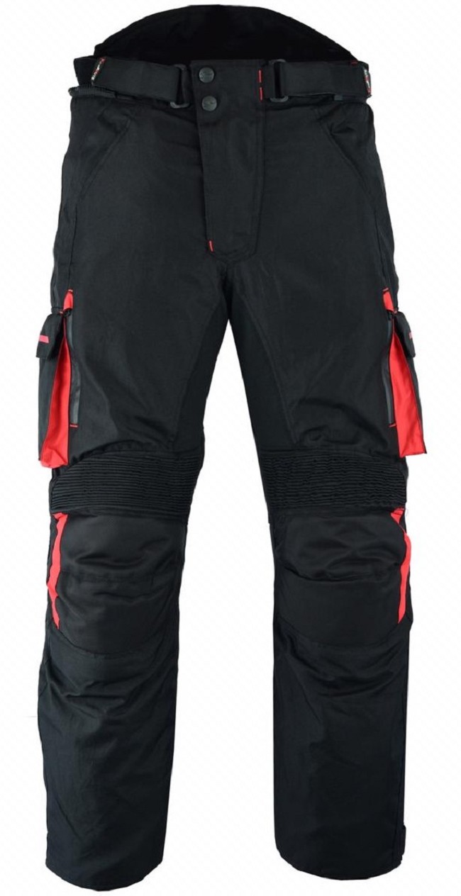 PANTALON DE MOTO PERFORADO DE VERANO UNISEX CON FORRO IMPERMEABLE EXTRAIBLE  Y PROTECCIONES CE