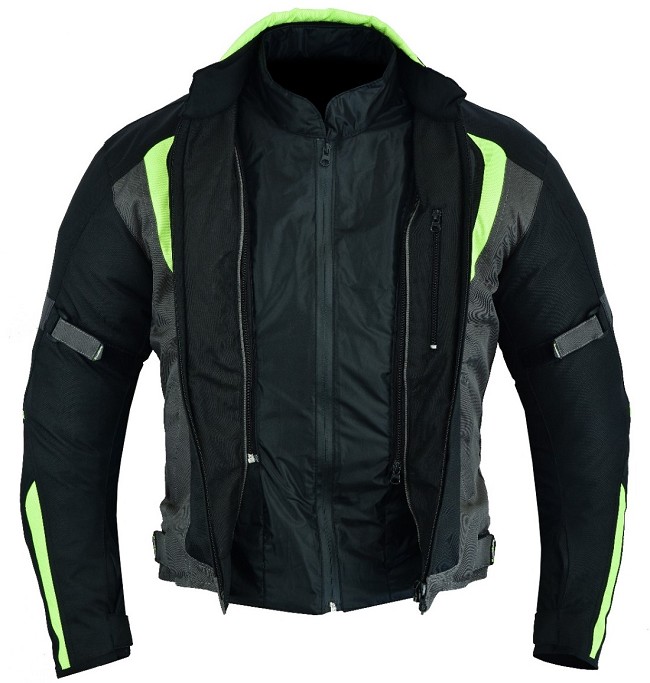 CHAQUETA DE MOTO UNISEX EN TEXTIL IMPERMEABLE, TÉRMICO CON PROTECCIONES C.E.
