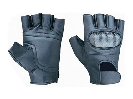 GUANTES DE PIEL CON LOS DEDOS CORTOS Y PROTECCIONES DE CARBONO