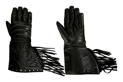 GUANTES DE PIEL LARGOS CON FLECOS PARA MOTO CUSTOM