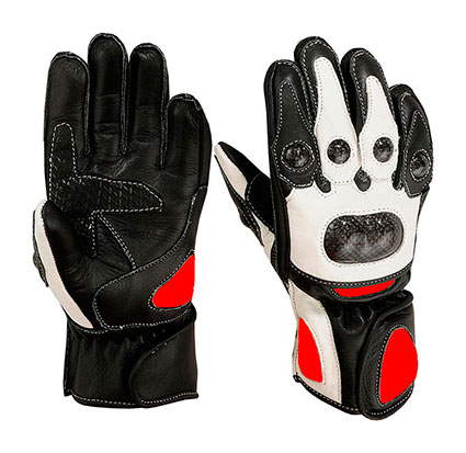 GUANTES DE CUERO Y CARBONO KEVLAR PARA LOS NIÑOS MOTEROS