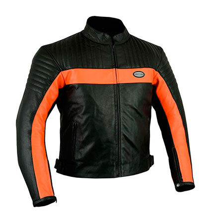 CHAQUETA DE MOTO DE PIEL CON PROTECCIONES