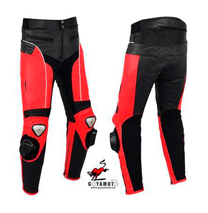 PANTALON DE MOTO CUIR AVEC PROTECTIONS CE ET TITANE