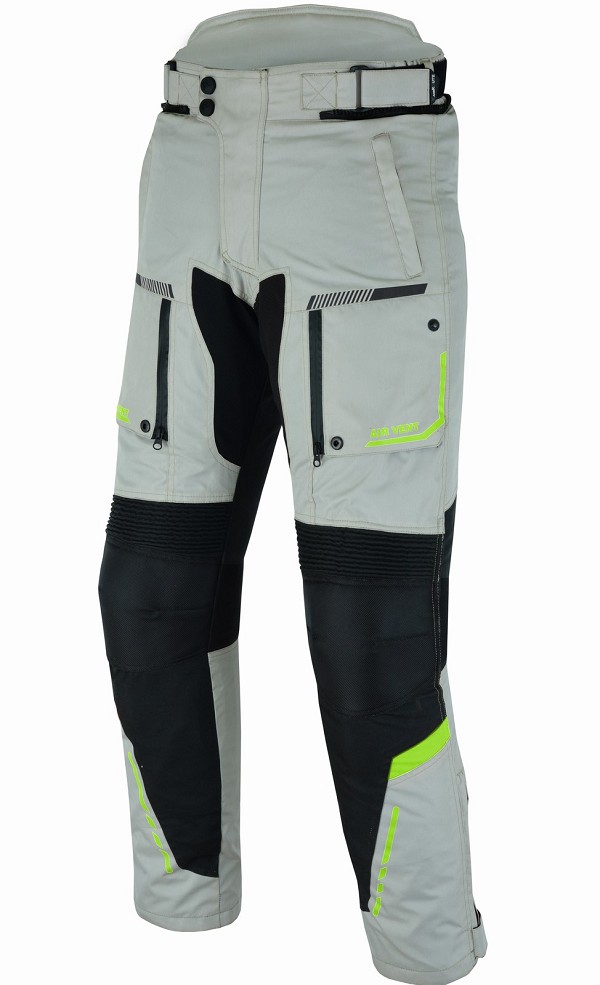 PANTALON DE MOTO PERFORADO DE VERANO CON FORRO IMPERMEABLE EXTRAIBLE, UNISEX  Y PROTECCIONES C.E.