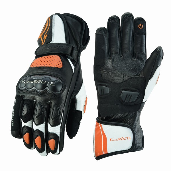 GUANTES DE MOTO EN PIEL ANILINA CON PROTECCIONES CARBONO Y ACERO INOXIDABLE