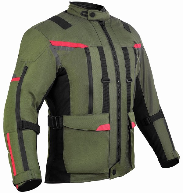 CHAQUETA 3/4 UNISEX DE MOTO EN TEXTIL, IMPERMEABLE, TRANSPIRABLE Y TÉRMICO CON PROTECCIONES C.E.