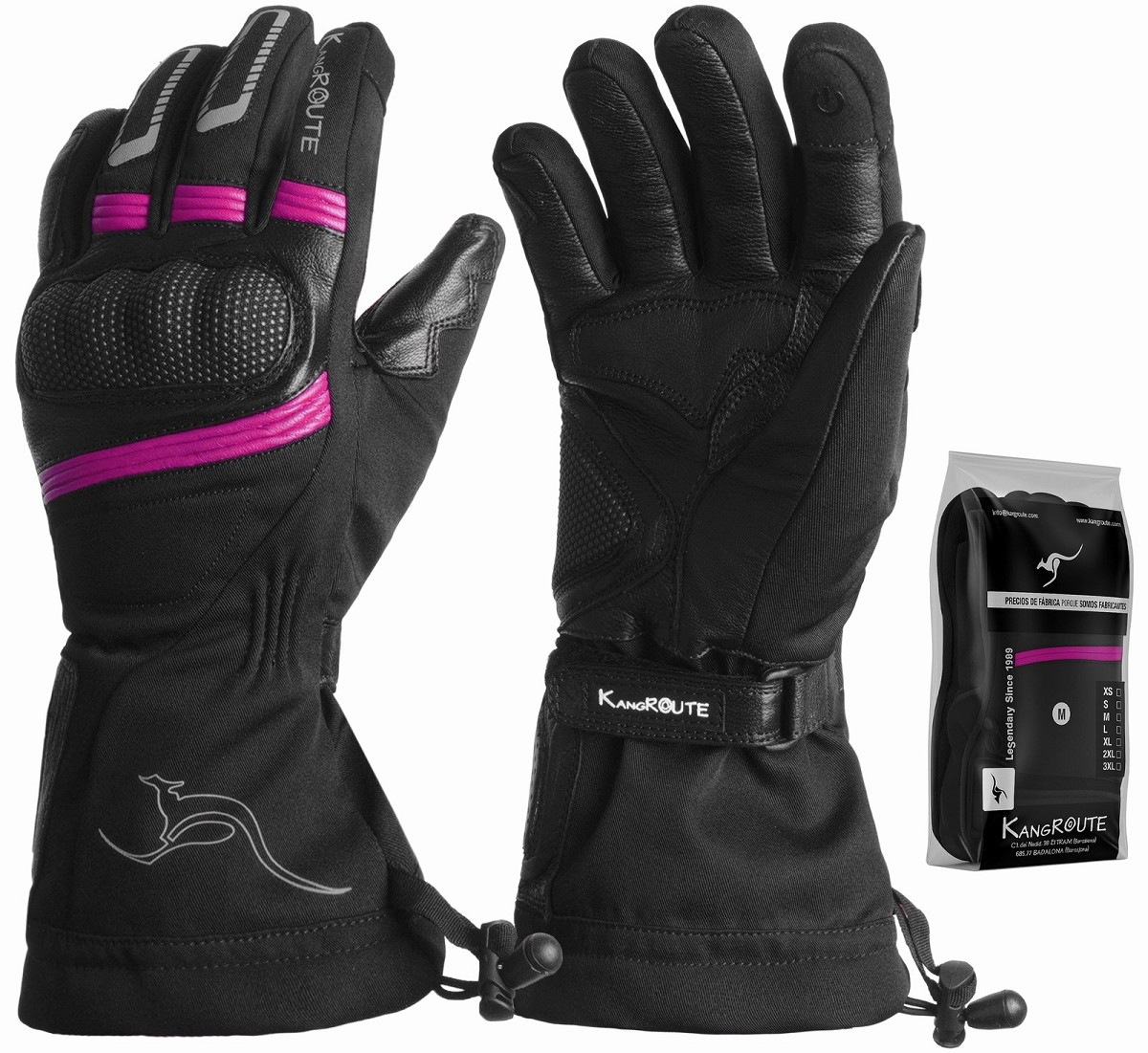 GUANTES DE MOTO INVERNALES PARA CHICAS DE PU&Ntilde;O LARGO CON MEMBRANA IMPERMEABLE Y T&Eacute;RMICOS.