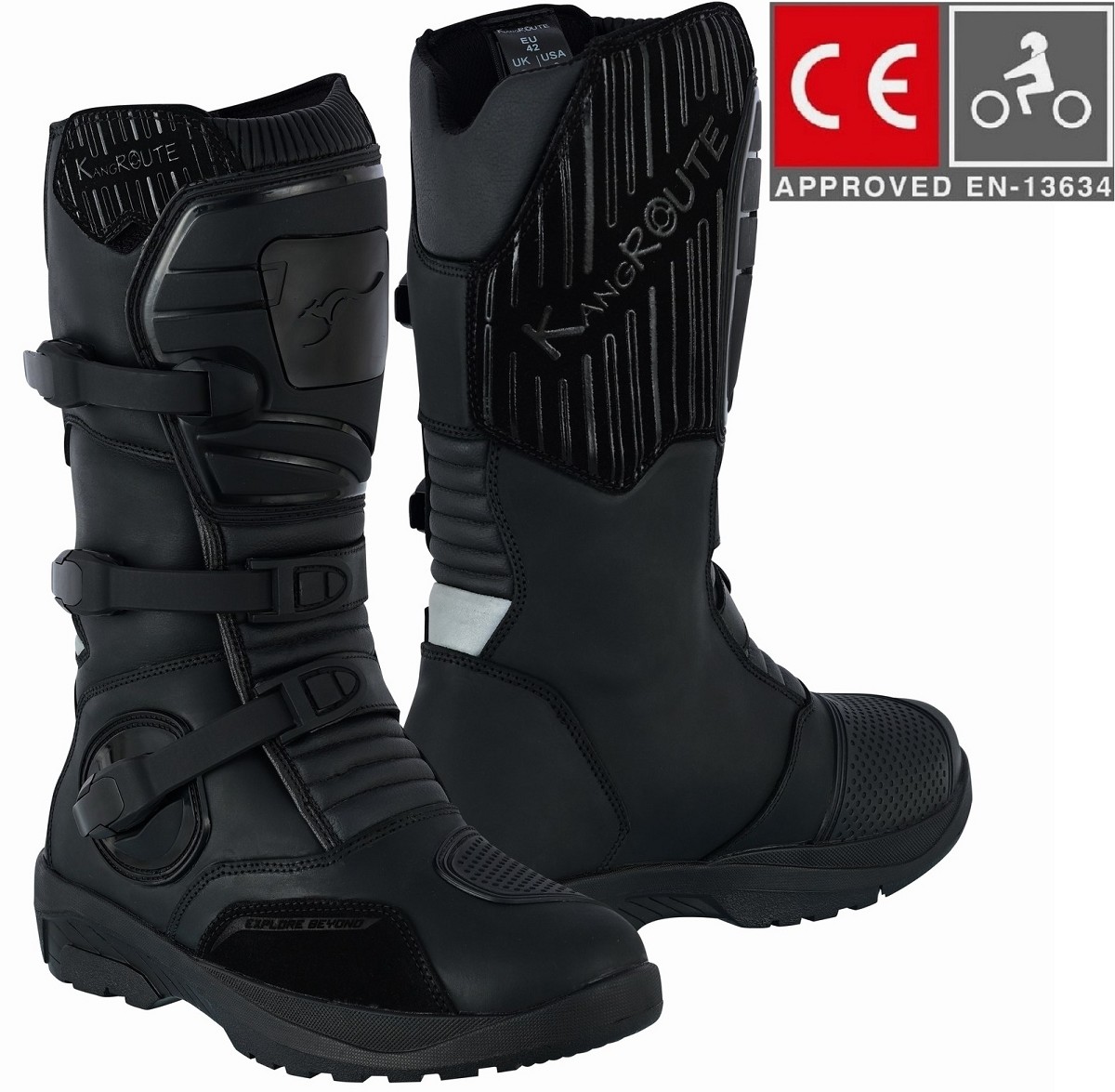 BOTAS DE MOTO ADVENTURE / TOURING DE CA&Ntilde;A ALTA EN PIEL BOVINA CON PROTECTORES PU Y HOMOLOGACI&Oacute;N C.E. EPI