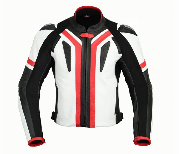 BLOUSON EN CUIR UNISEX POUR MOTO AVEC PROTECTIONS HOMOLOGUÉES C.E.