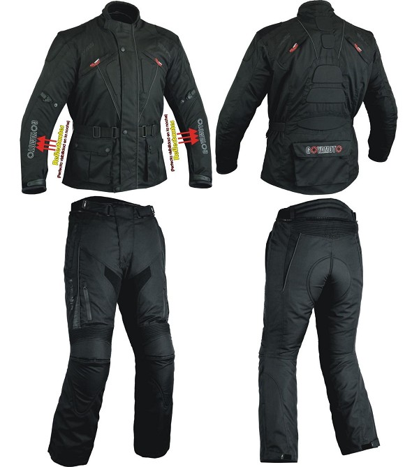 COMBINAISON MOTO EN CORDURA DEUX PIÈCES, IMPERMÉABLE AVEC PROTECTIONS