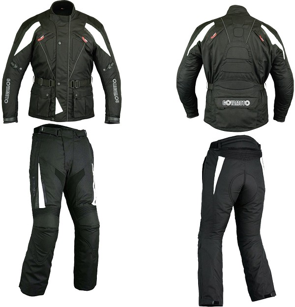 COMBINAISON MOTO EN CORDURA DEUX PIÈCES, IMPERMÉABLE AVEC PROTECTIONS