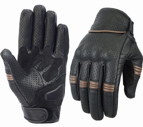 GUANTES DE PIEL VACUNO CON PROTECCIONES Y PERFORADOS VERANO