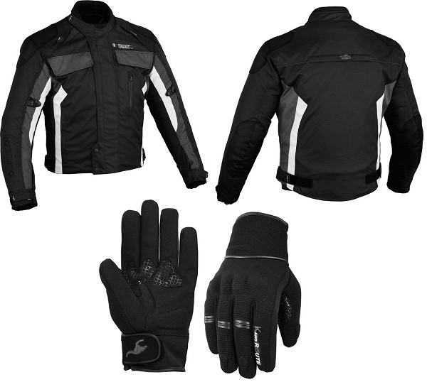 Pack de Invierno,chaqueta de cordura y guntes de moto cortaviento y impermeables