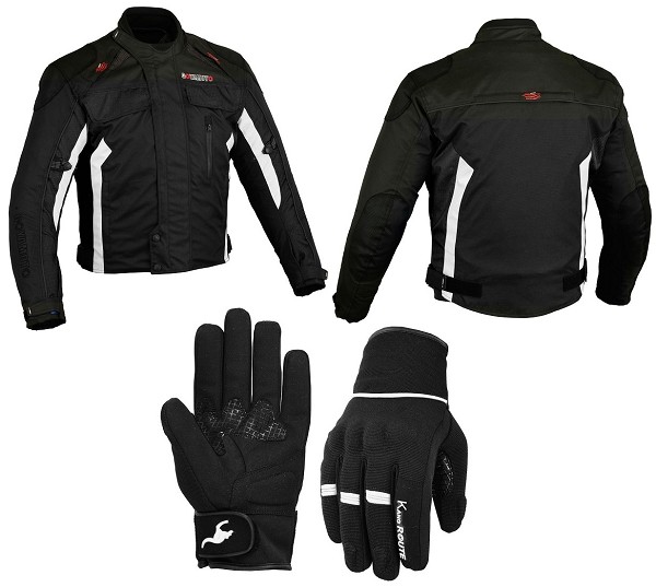 Pack de Invierno,chaqueta de cordura y guntes de moto cortaviento y impermeables