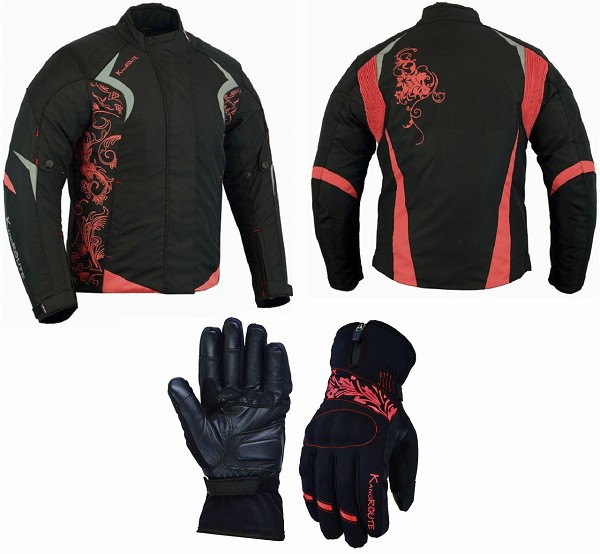 PACK DE CHAQUETA Y GUANTES DE PARA CHICAS MOTERAS DE INVIERNO, 100% IMPERMEABLES