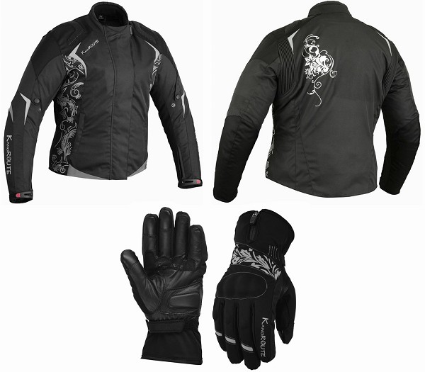 CONJUNTO DE CHAQUETA Y GUANTES DE MOTO PARA CHICAS DE INVIERNO, 100% IMPERMEABLES