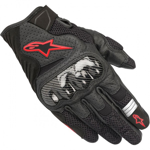 GUANTES ALPINESTARS SMX-1 AIR V2 BLACK / RED FLUO