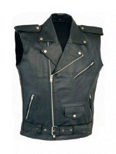 CHALECO DE PIEL CLASICO CRUZADO CON CREMALLERA