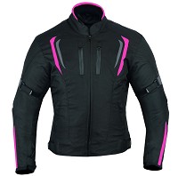 CHAQUETA DE MOTO PARA CHICAS EN POLIESTER IMPERMEABLE, TÉRMICO CON PROTECCIONES C.E.