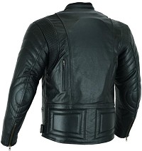 CHAQUETA DE MOTO EN CUERO CON FORRO Y PROTECTORES C.E. EXTRAIBLES
