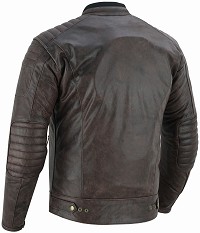 CHAQUETA DE MOTO EN PIEL DE BÚFALO ESTILO VINTAGE MARRON CON FORRO Y PROTECCIONES EXTRAIBLES