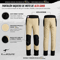 PANTALÓN CHÁNDAL DE MOTO UNISEX, ELÁSTICO, 100% FORRADO EN KEVLAR® Y CON PROTECCIONES GEL CE NIVEL 2.