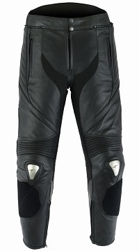 PANTALÓN DE CUERO CON TITANIO Y PROTECCIONES PARA MOTEROS