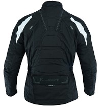 CHAQUETA DE MOTO 3/4 EN CORDURA, UNISEX, IMPERMEABLE, FORRO DESMONTABLE PROTECTORES C.E.