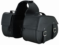 ALFORJAS DE MOTO LATERALES RIGIDAS, REFORZADAS DE PIEL SINTETICA, INTERIOR FORRADO 2 x 24 LITROS 