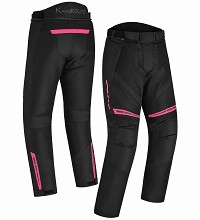 PANTALON DE MOTO PERFORADO DE VERANO PARA MUJER, CON FORRO IMPERMEABLE EXTRAIBLE Y PROTECCIONES CE