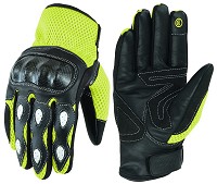 GUANTES DE VERANO PARA MOTORISTAS EN PIEL, MALLA Y FIBRA DE CARBONO